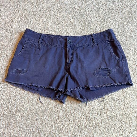 Mossimo periwinkle distressed mini shorts! - Picture 1 of 6